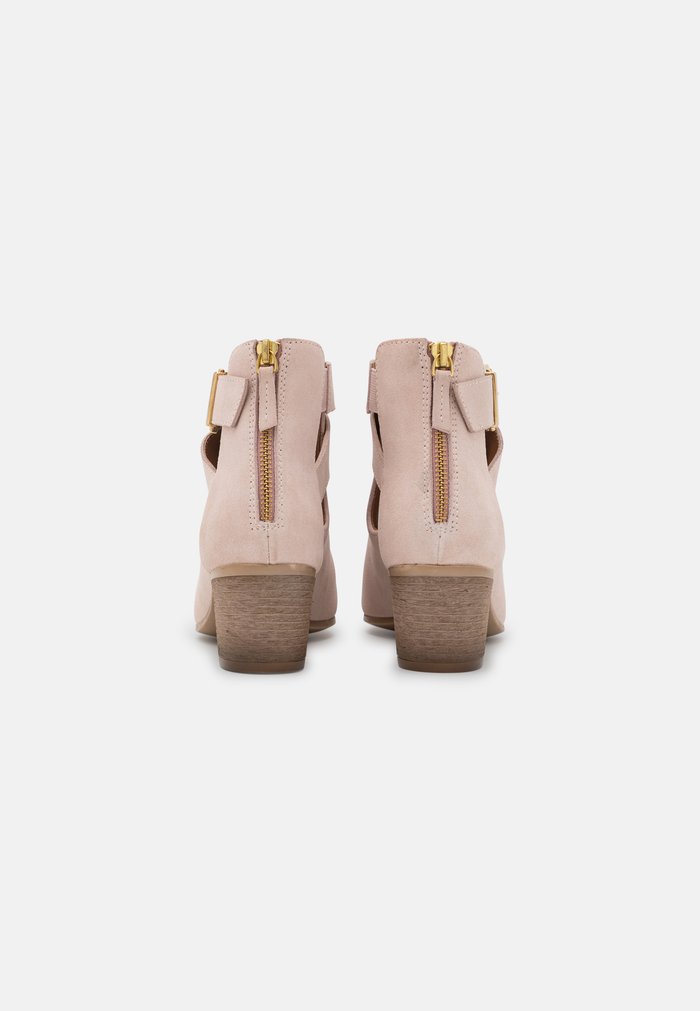 Bottines Anna Field LEATHER Block heel Zip UP Beige Femme | TJW-1958437